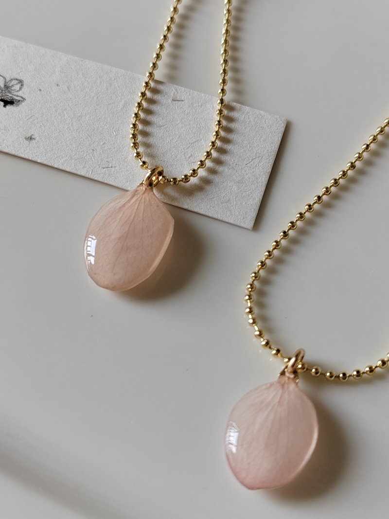 知美Mitanmut  樱花园 日系干燥花仙气原创小众真花手作项链吊坠 - 项链 - 植物．花 粉红色