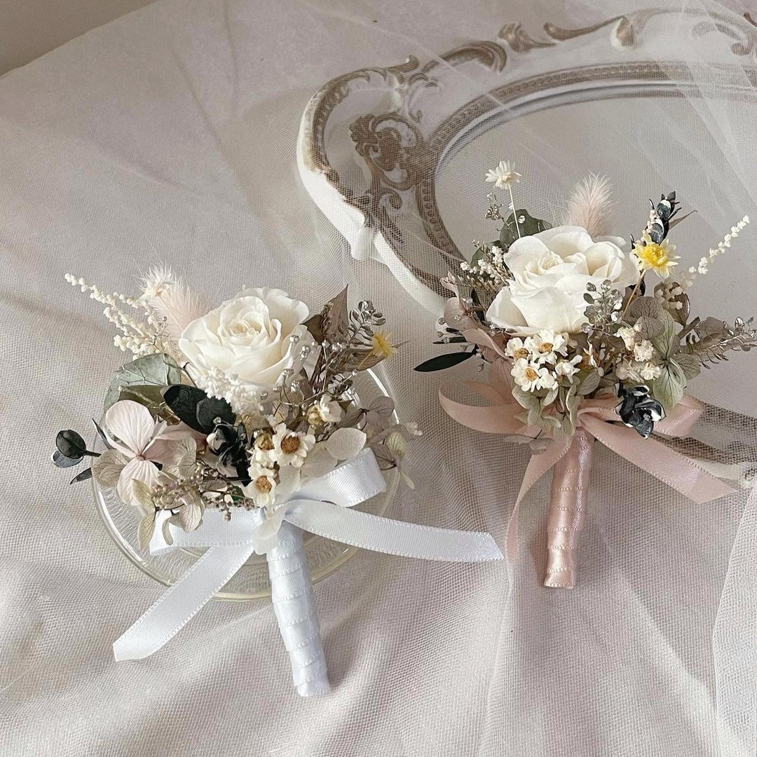 【婚礼胸花】胸花 主婚人胸花 永生玫瑰 伴郎胸花 婚礼结婚 招待 - 干燥花/捧花 - 植物．花 