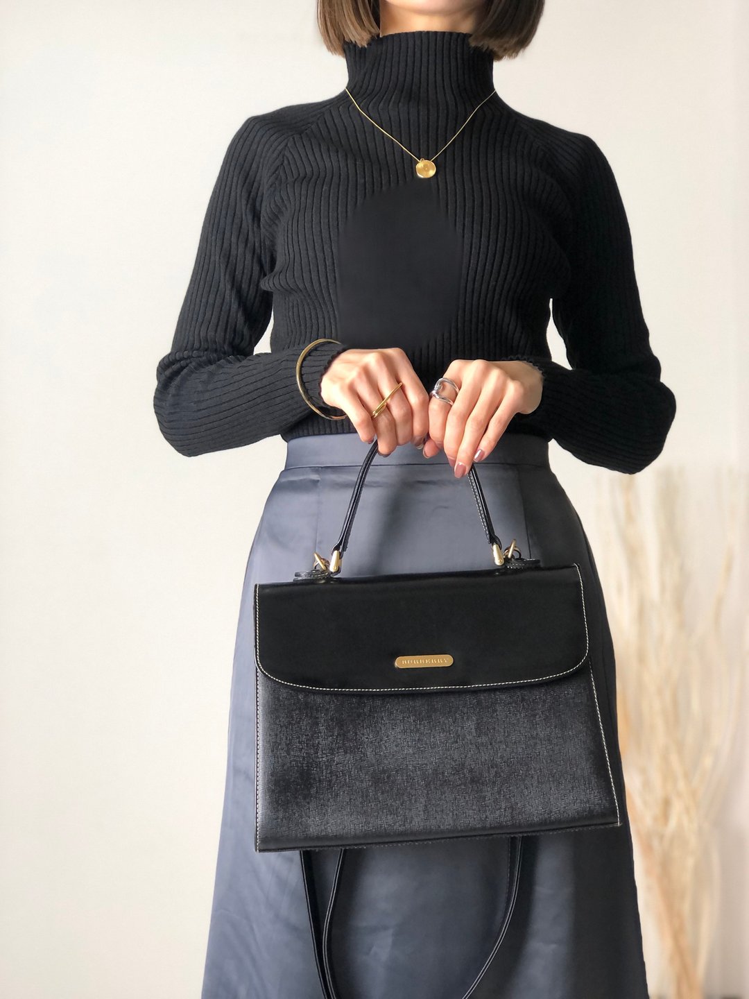 【日本直送，名牌二手包装】BURBERRY巴宝莉标志组合皮革2way顶部手柄单肩包黑复古mxbnib - 侧背包/斜挎包 - 真皮 咖啡色