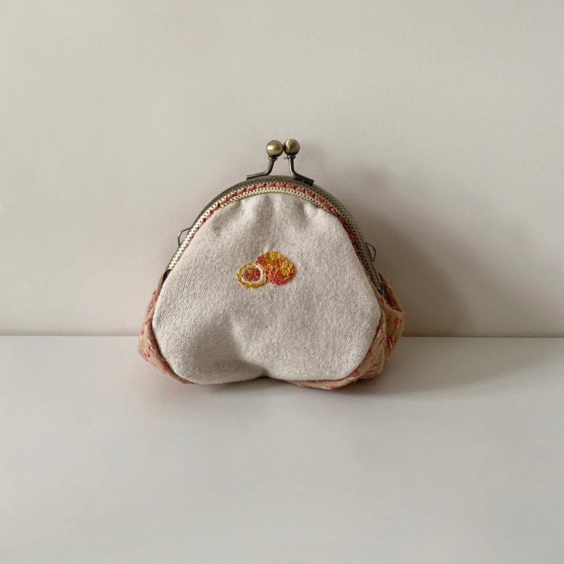 FRUITS 水果口金包【葡萄柚】 - 零钱包 - 棉．麻 橘色