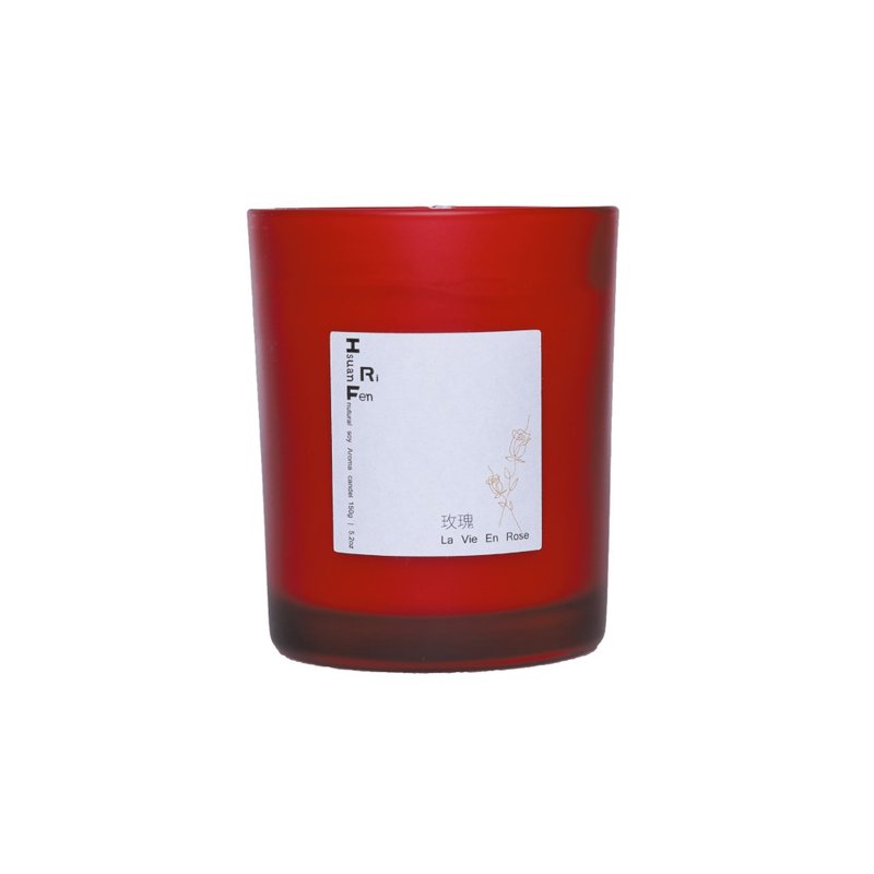 Hsuan Ri Fen 炫日芬 La Vie En Rose 玫瑰香氛蜡烛 - 150g - 蜡烛/烛台 - 玻璃 红色