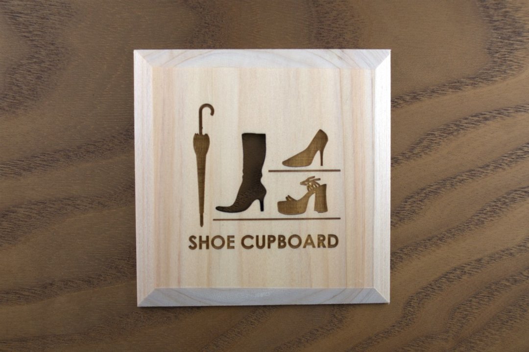 Shoe box plate SHOE CUP BOARD (P) - 墙贴/壁贴 - 木头 咖啡色