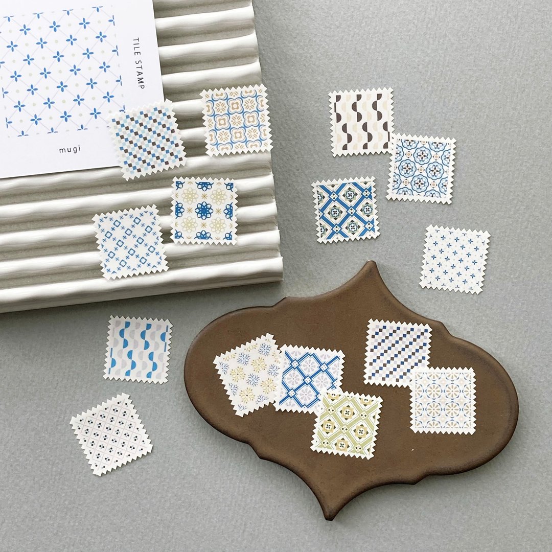 STICKER ( blue tile ) - 贴纸 - 纸 