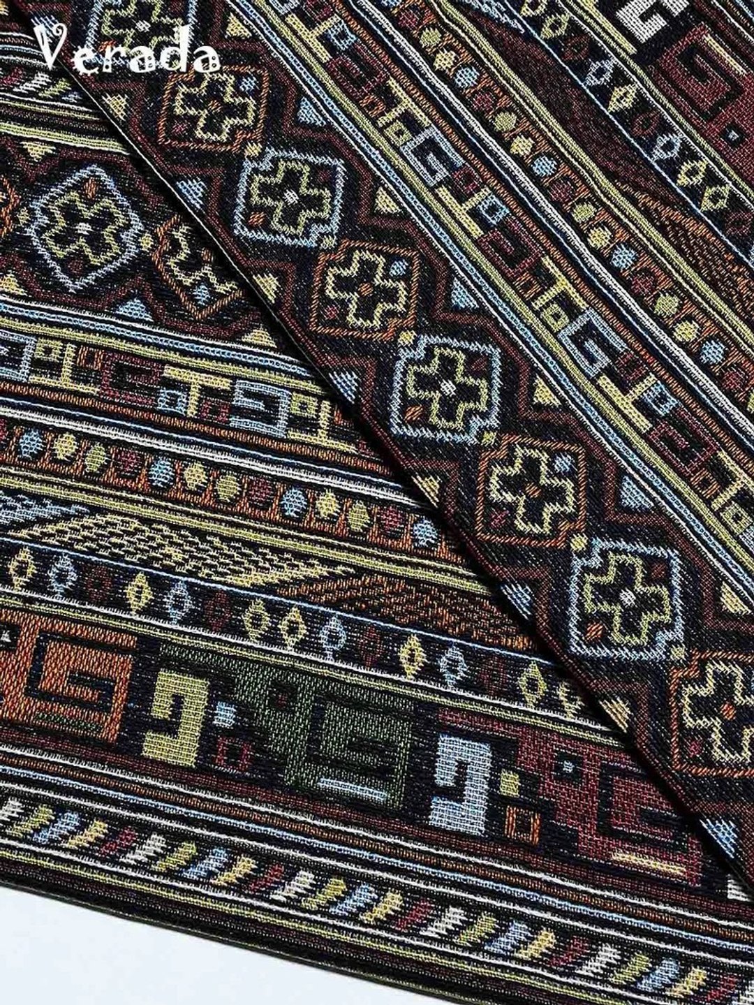 Multi-color Tribal Fabric Thai Woven Fabric Craft Supplies Textile 1/2 yard - 编织/刺绣/羊毛毡/裁缝 - 其他材质 
