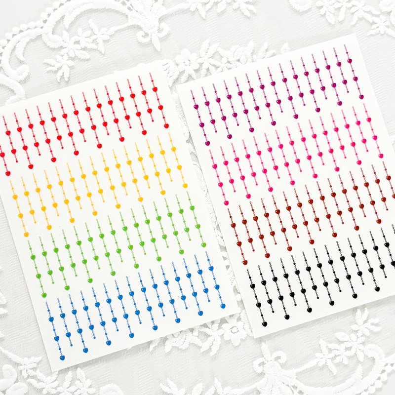 爱心串珠贴纸 - 贴纸 - 其他材质 多色