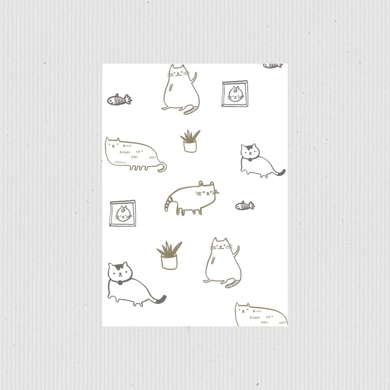 猫咪之家 A6 单折卡 - 卡片/明信片 - 纸 