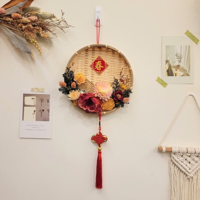 百花开春米筛挂饰。附包装。礼盒 - 墙贴/壁贴 - 植物．花 