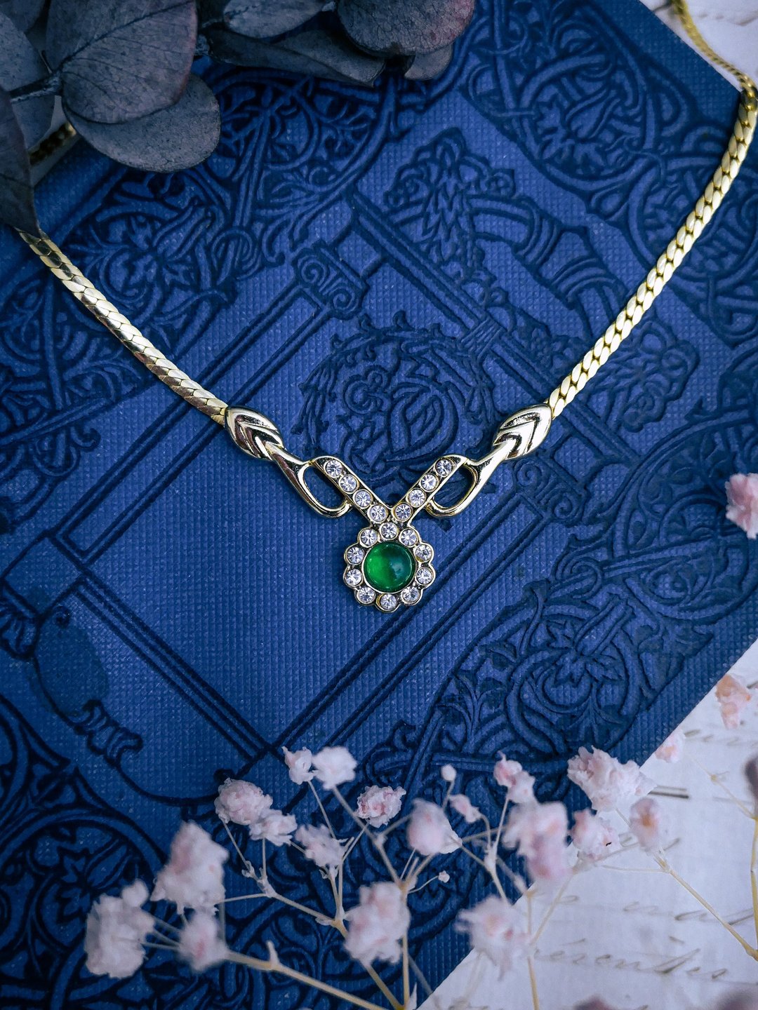 法国 80年代老项链 手捧花—欧洲古董首饰 Vintage Jewelry - 项链 - 其他金属 