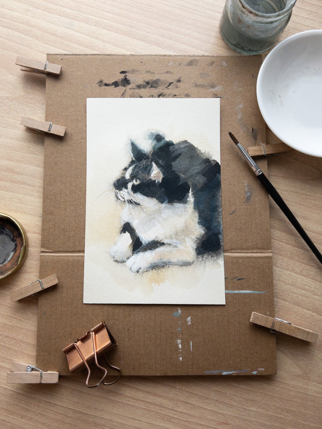 5x7-定制宠物插画-含框 - 订制画像 - 纸 