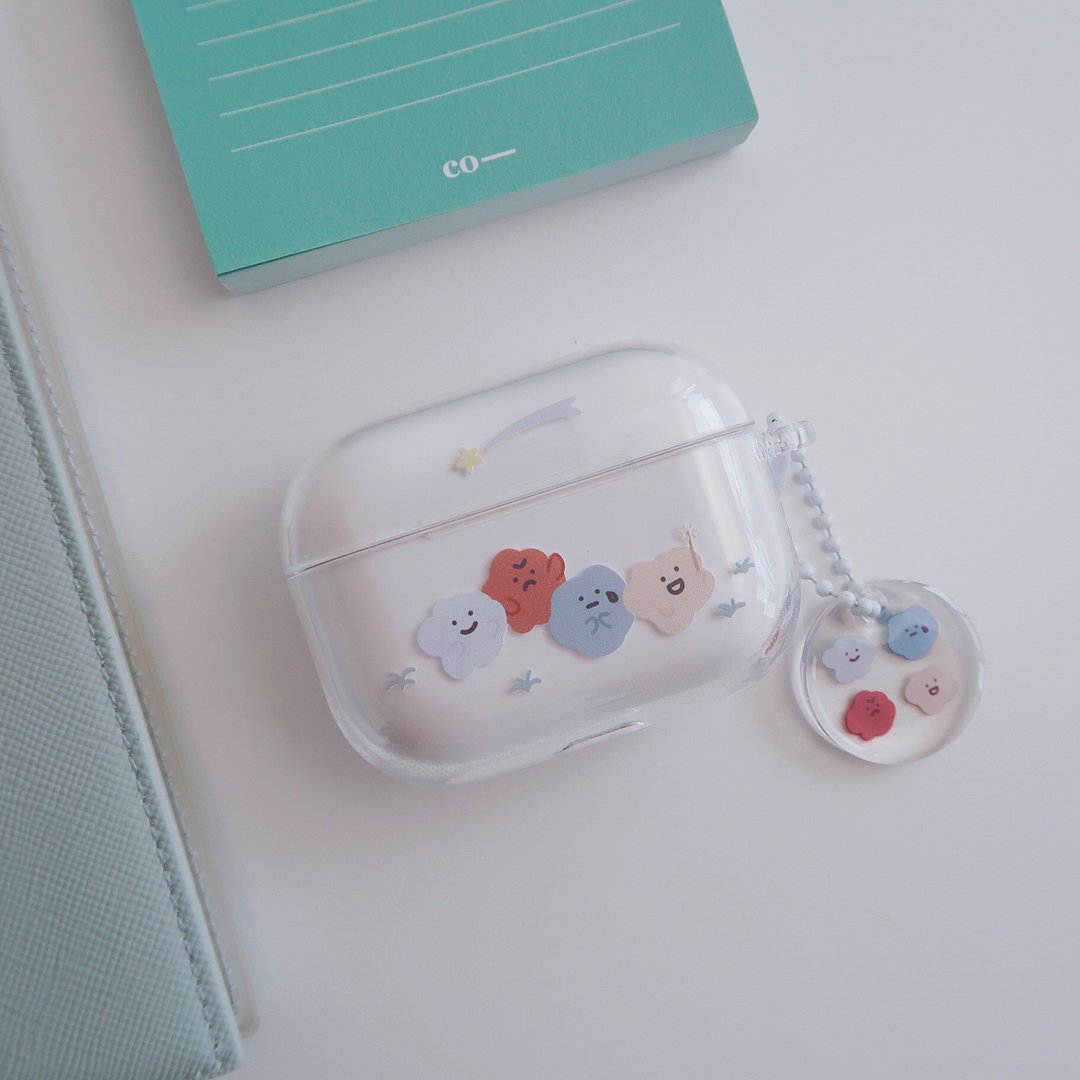 流星祈愿-AirPods1/2/3/4/Pro/Pro2/Pro3 韩国连体耳机壳 - 耳机收纳 - 塑料 透明