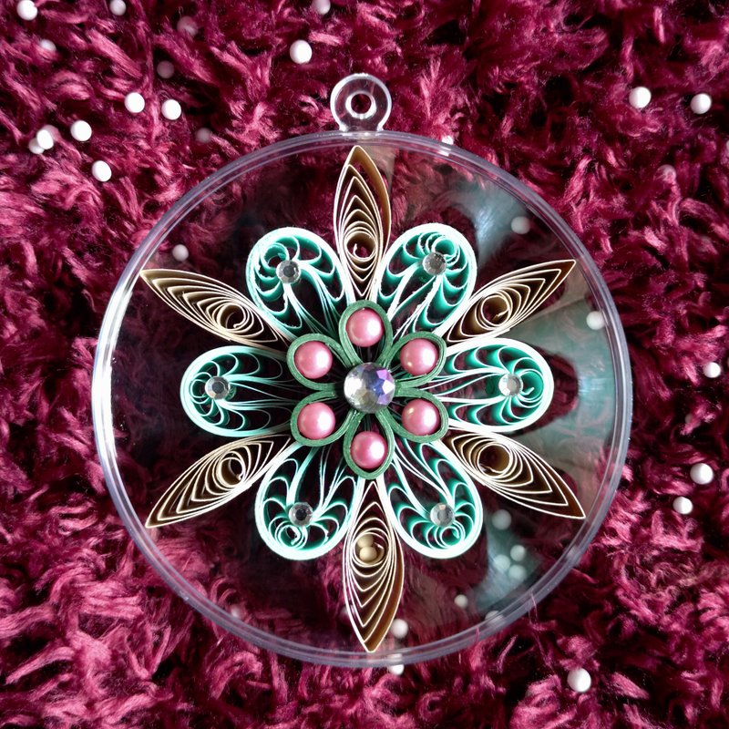 卷纸圣诞吊饰-青花金叶 - 吊饰 - 纸 绿色