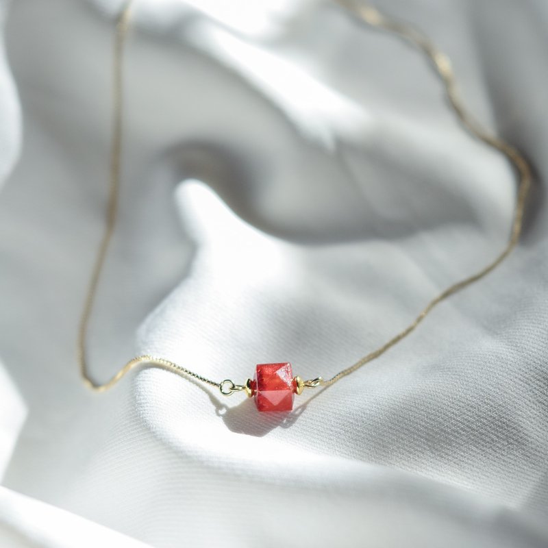 【环保 项链】璞 - 悬日 项链/纯手工/礼物/推荐 - 项链 - 植物．花 红色