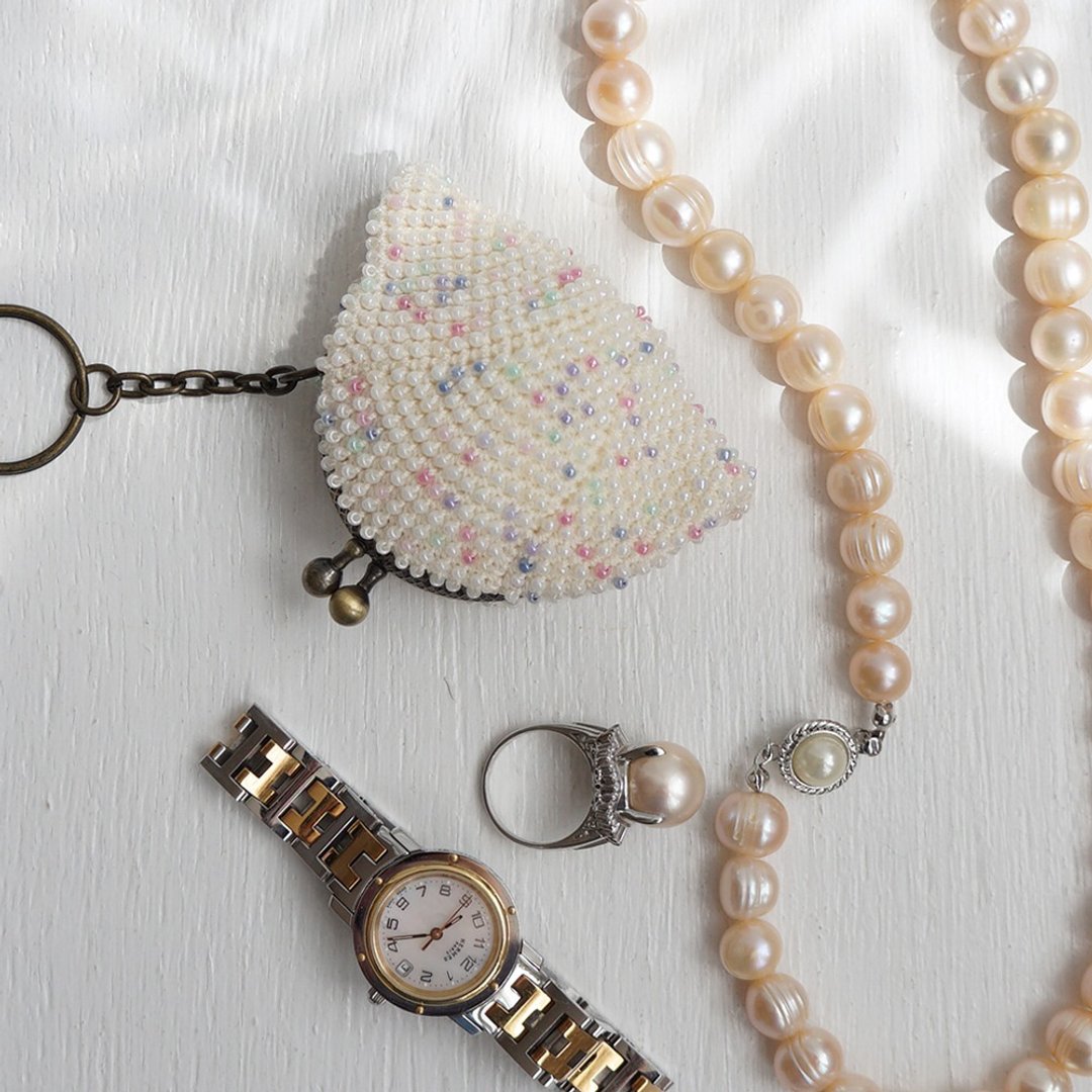 Ba-ba handmade Seedbeads crochet coincase No.1912 - 零钱包 - 其他材质 白色