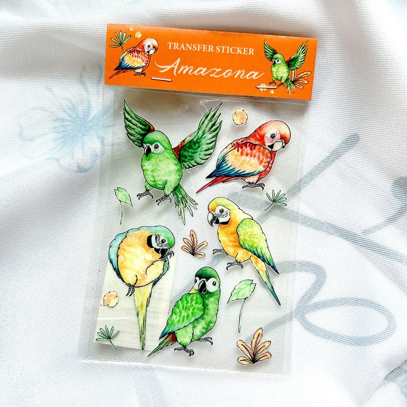 转印贴纸 / 金刚鹦鹉图鉴水晶转印贴纸 - 贴纸 - 塑料 