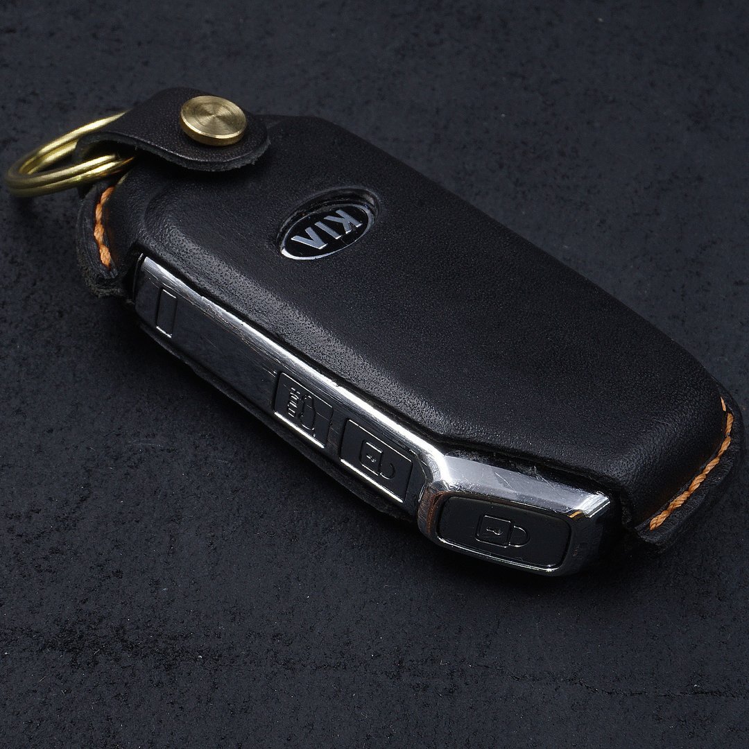 KIA Sorento 经典版七人座 豪华版六人座 起亚汽车 感应钥匙套 - 钥匙链/钥匙包 - 真皮 黑色
