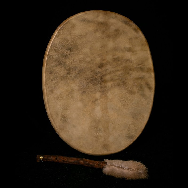 UltreyaDrums Deer Hide Oval Shaman Drum Ethnic Percussions - 吉他/乐器 - 真皮 