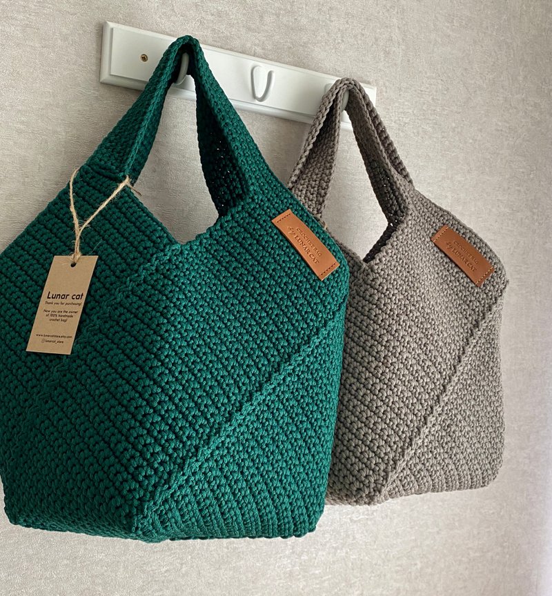 PDF PATTERN Crochet Square Rope Bag, Crochet Tote Bag Pattern - 手工艺教程/工具书 - 其他材质 