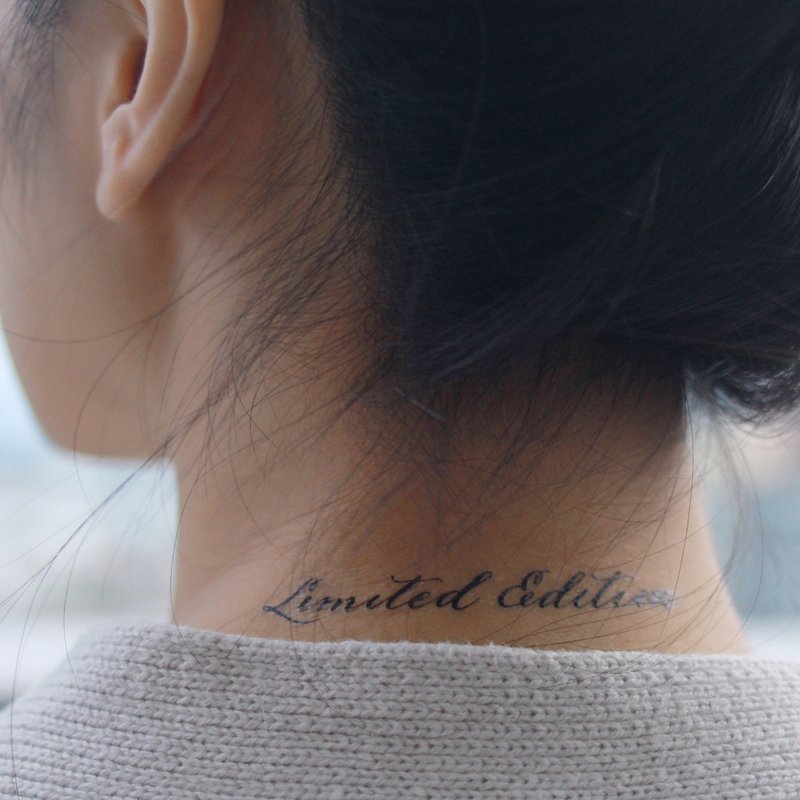 cottontatt Limited Edition 手写书法 纹身贴纸 - 纹身贴 - 其他材质 黑色