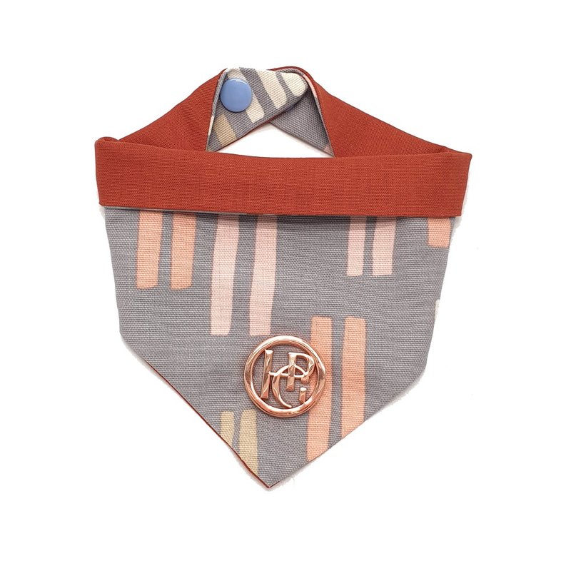 澳洲Happy Go Puppy 宠物领巾-粉彩雨(玫瑰金) - 衣/帽 - 棉．麻 