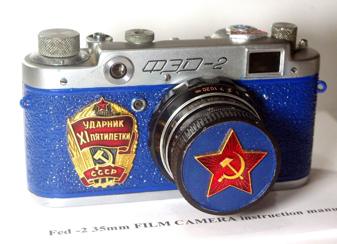 1957! Made in USSR FED-2 camera Russian Leica with English manual and Box - 相机 - 其他金属 蓝色