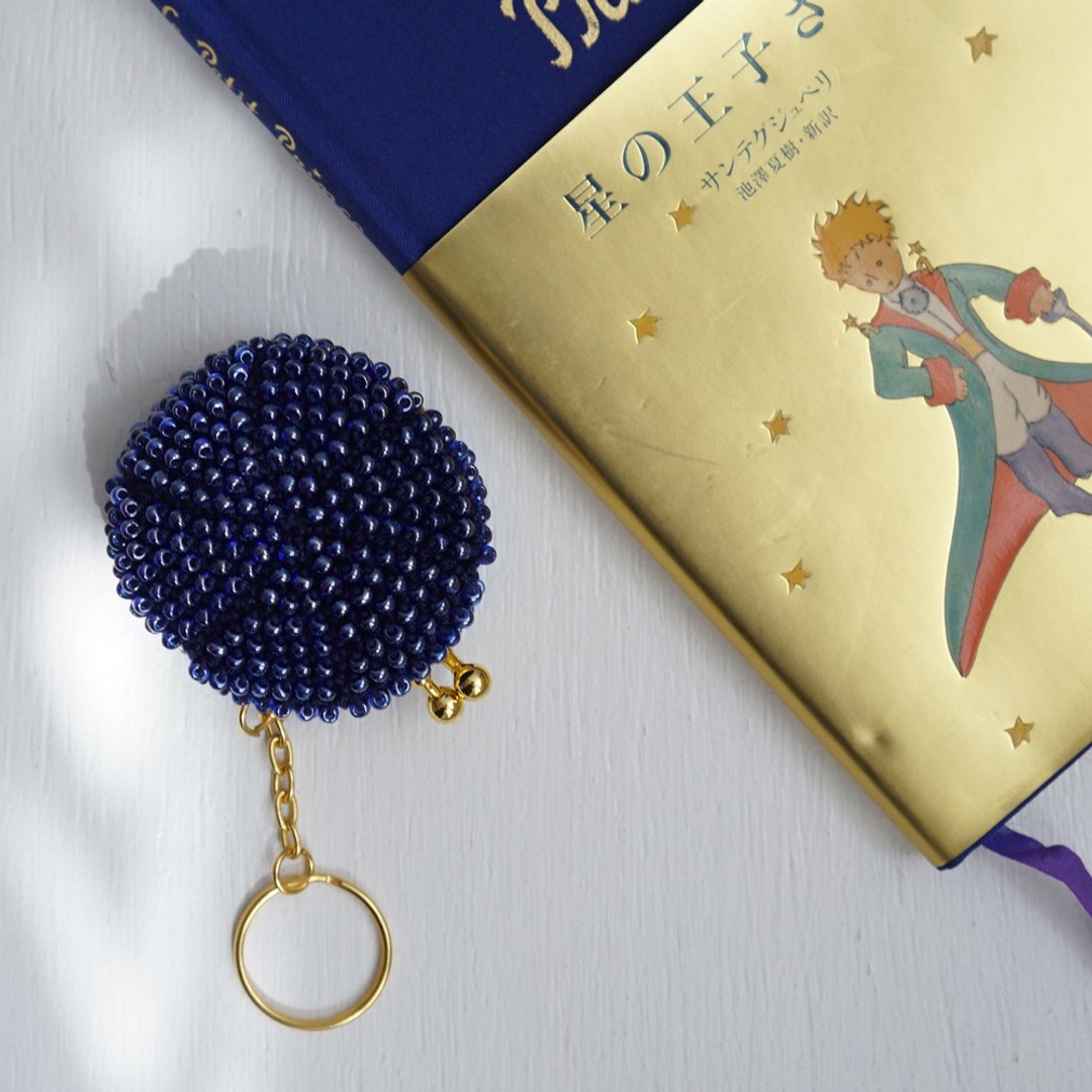 Ba-ba handmade Beads crochet coincase No.1645 - 零钱包 - 其他材质 蓝色