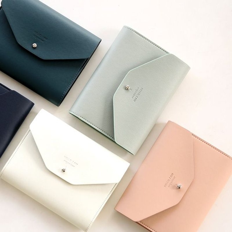 Funnymade-收纳扩充皮革Mini书套护照套-薄荷灰,FNM34416 - 护照夹/护照套 - 真皮 灰色