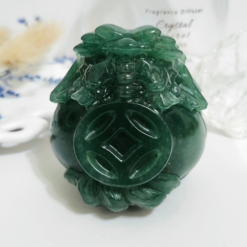 背钱币绿草莓龙龟/招事业运招财之水晶 - 摆饰 - 水晶 绿色