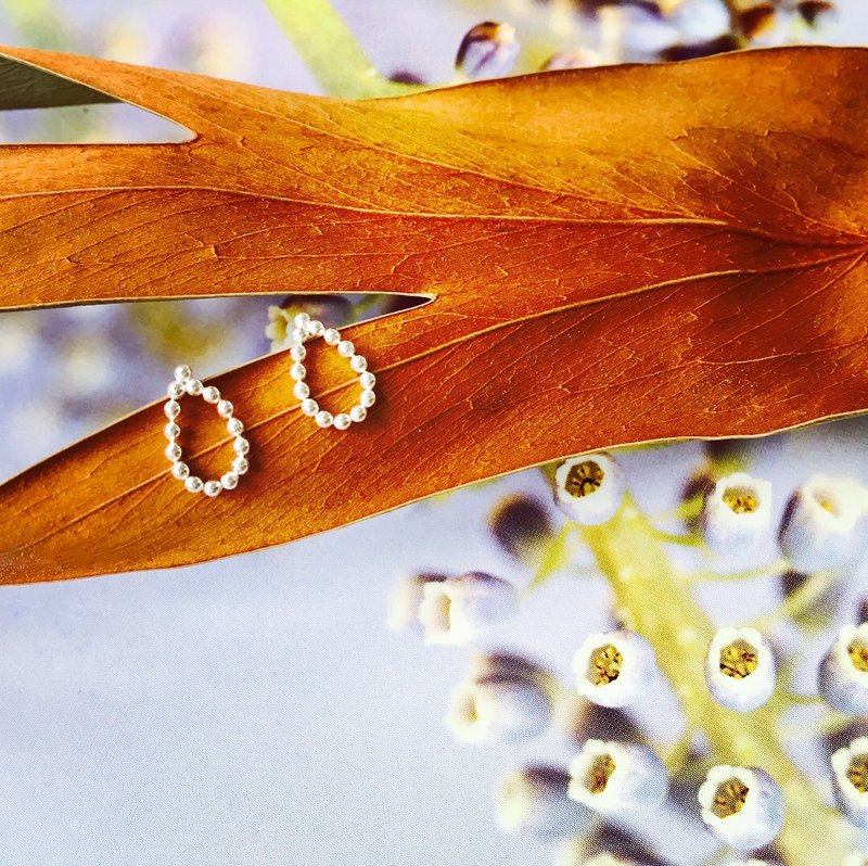925纯银 / 简约设计 •  软Q 水滴耳针 - 耳环/耳夹 - 纯银 橘色