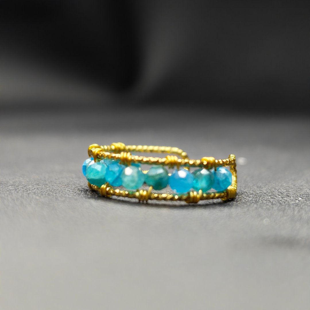【设计款】14K金 天河石戒指 14K Gold Amazonite Ring - 戒指 - 水晶 