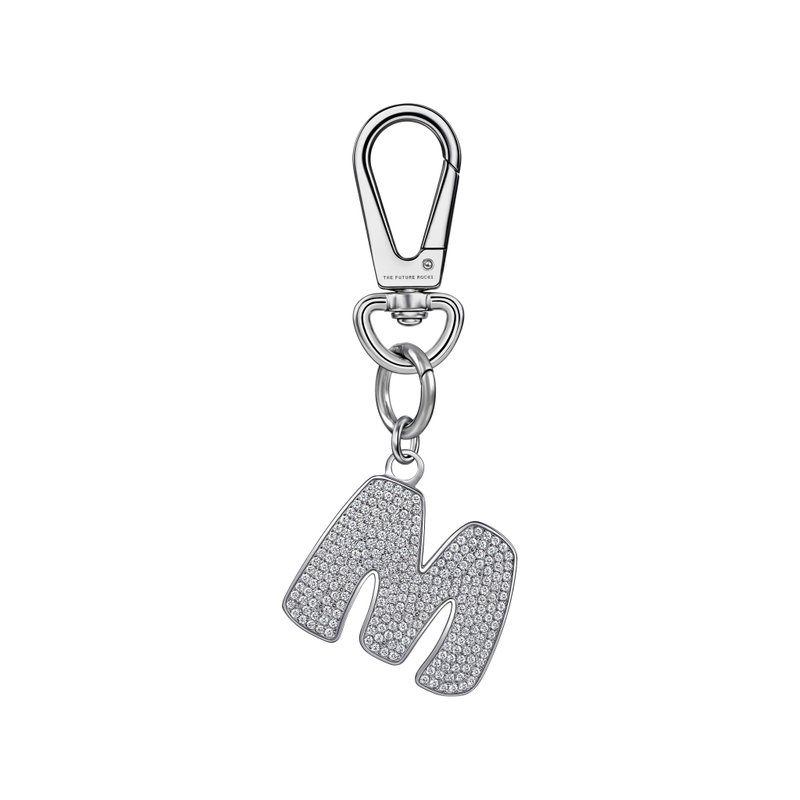 定制化礼物 白色培育蓝宝石宠物项圈吊坠 - M - 订制抱枕/饰品 - 不锈钢 银色