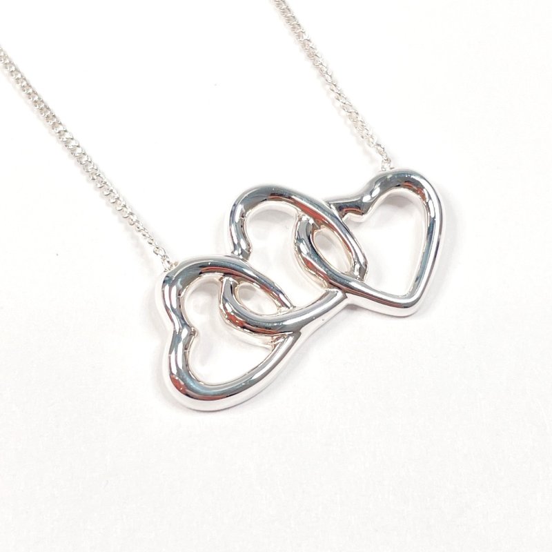 【日本直送 95新】蒂芙尼 TIFFANY&Co. 项链 three heart 银 925 纯银 饰品 已抛光处理 - 项链 - 纯银 银色