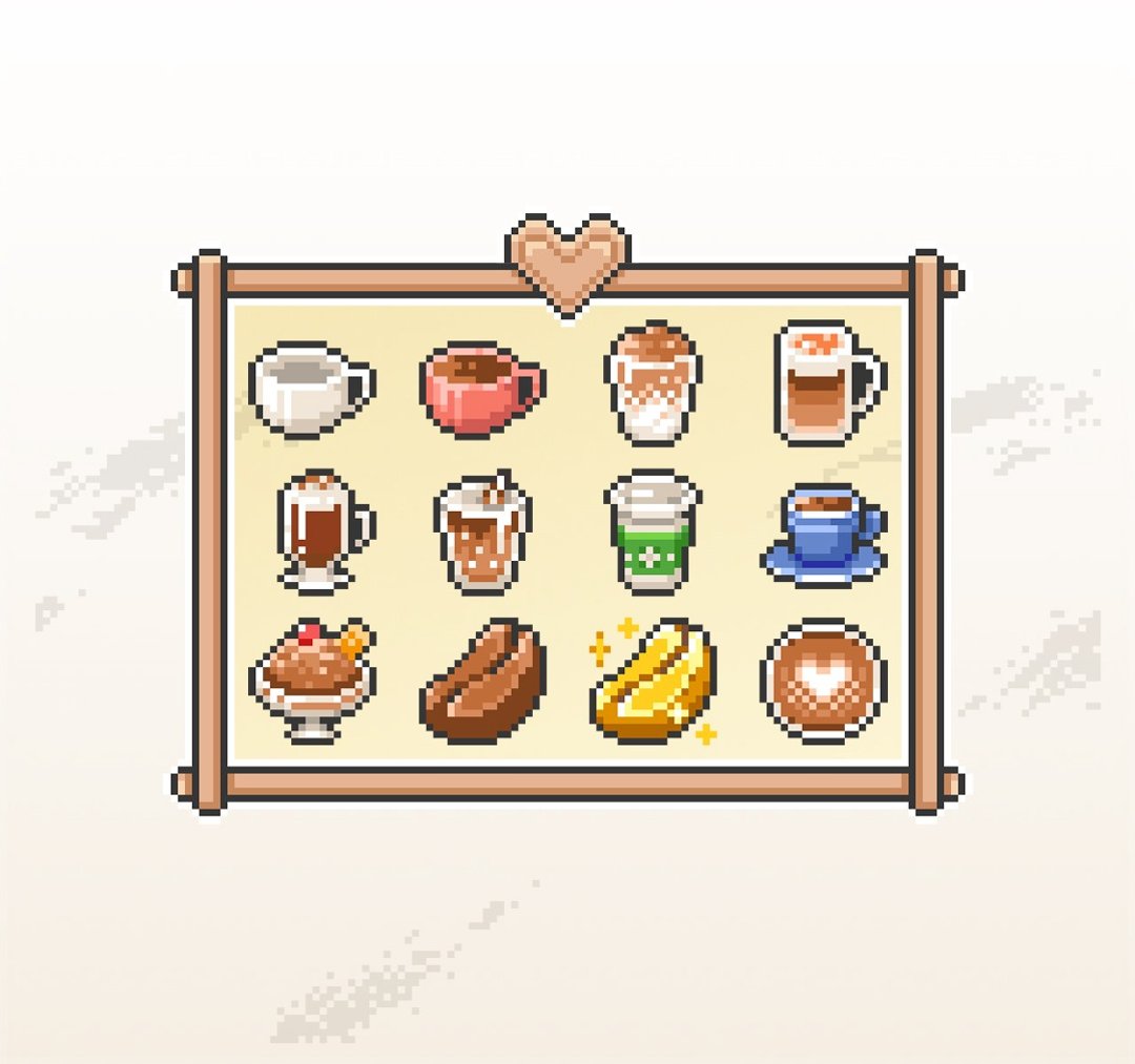 Twitch小奇点及订阅者徽章/忠诚徽章套图/像素风/咖啡饮料 - Logo 设计/图案设计 - 其他材质 