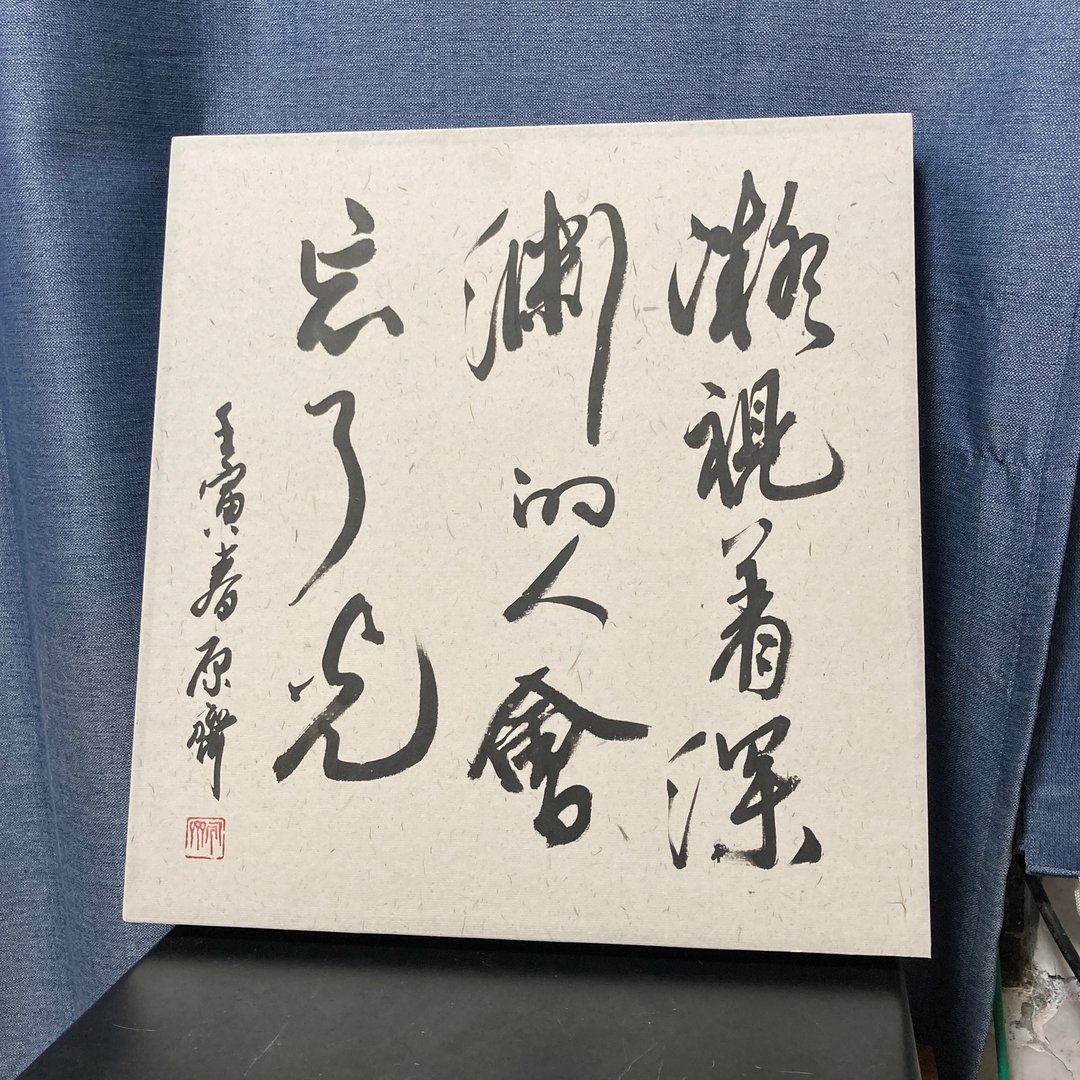 书法字画　凝视着深渊的人会忘了光　已裱褙　挂画　书法摆件挂件 - 摆饰 - 纸 