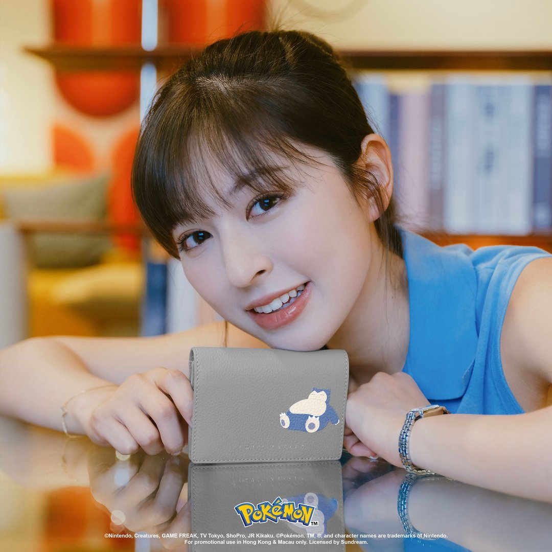 【宝可梦特别版系列】Pokémon折叠式皮革钱包 - 灰色 卡比兽 - 皮夹/钱包 - 真皮 灰色