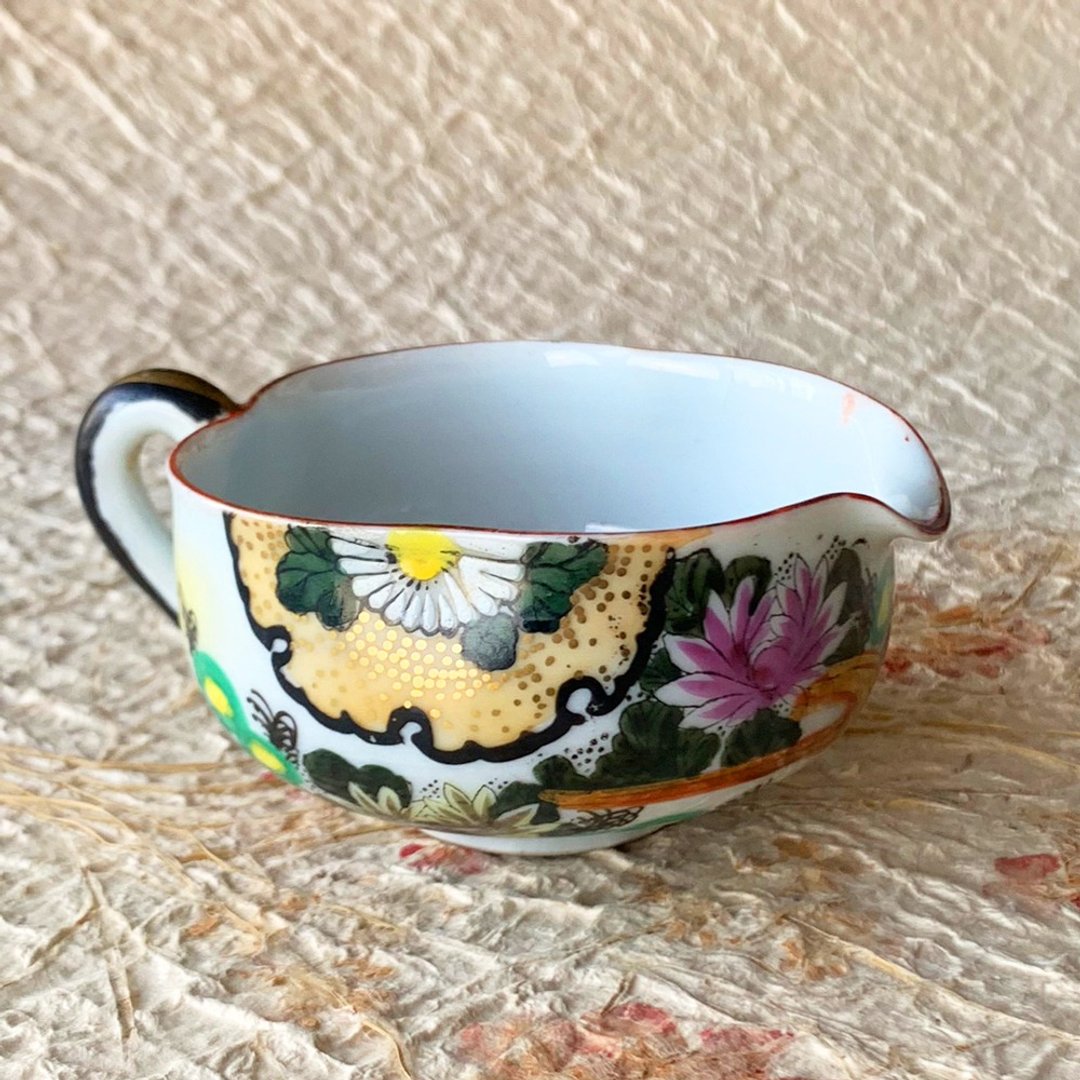 日本 九谷烧五彩斑斓花卉茶海│金襴赤绘 华美缤纷 壶底落款九谷 - 茶具/茶杯 - 陶 多色