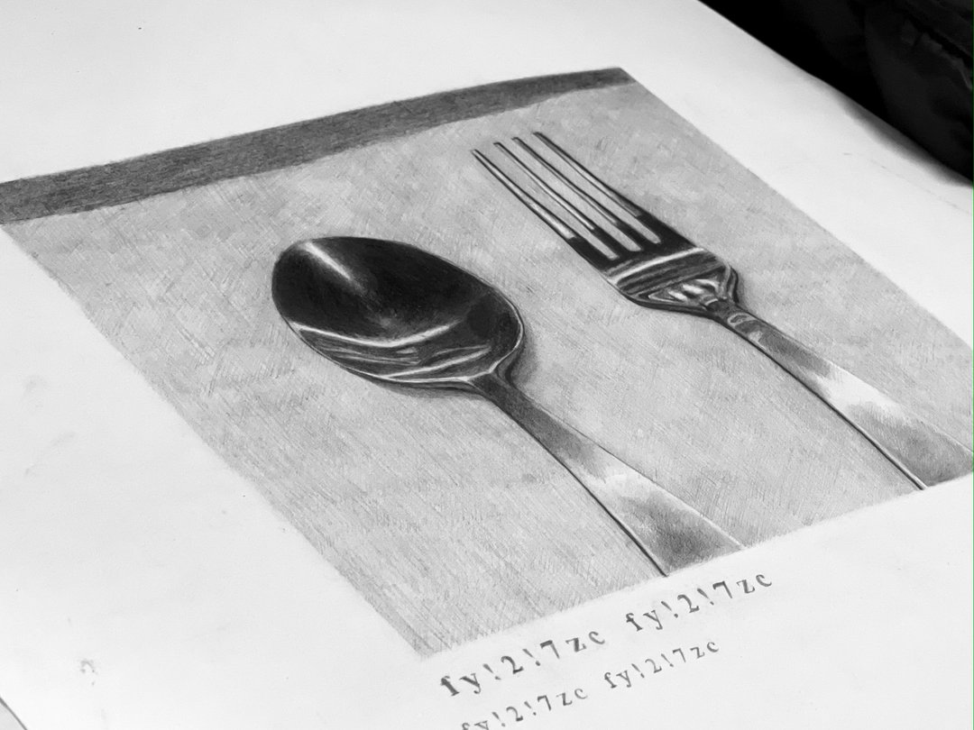 原作绘画 | 画廊收藏级精品 | 精挑细选 | 原作素描 | 餐具 - 海报/装饰画/版画 - 纸 黑色