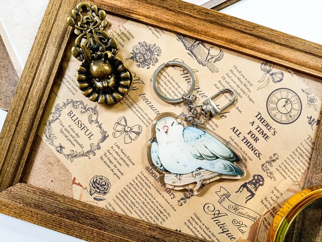 KR522可愛吊飾cute pendant_鸚鵡parrot.H/ 晶透吊飾_鑰匙圈 - 钥匙链/钥匙包 - 塑料 多色