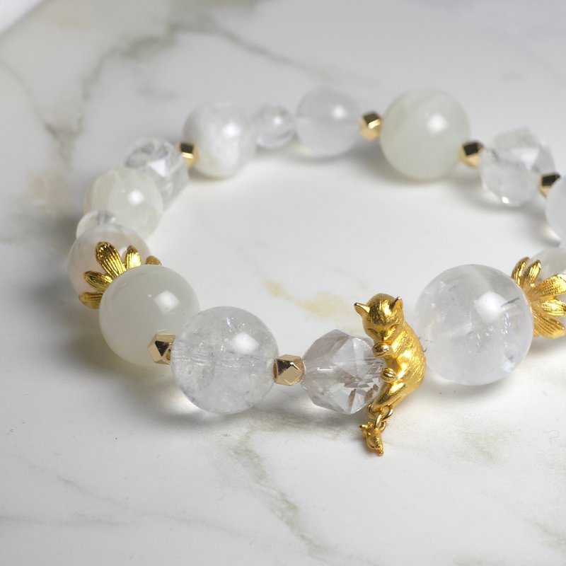 间色 有猫  / 水晶手链 x 千层幽灵 x 白阿塞 x 白月光 x 雪花幽 - 手链/手环 - 水晶 