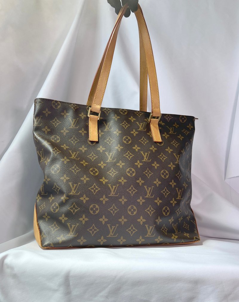 LV Cabas Mezzo Shoulder Tote Bag 手提包 手袋 日本中古vintage - 侧背包/斜挎包 - 真皮 咖啡色
