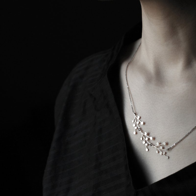 moorigin 雪花项链 D | 医疗钢・抗过敏・可洗澡・不掉色 - 项链 - 不锈钢 黑色