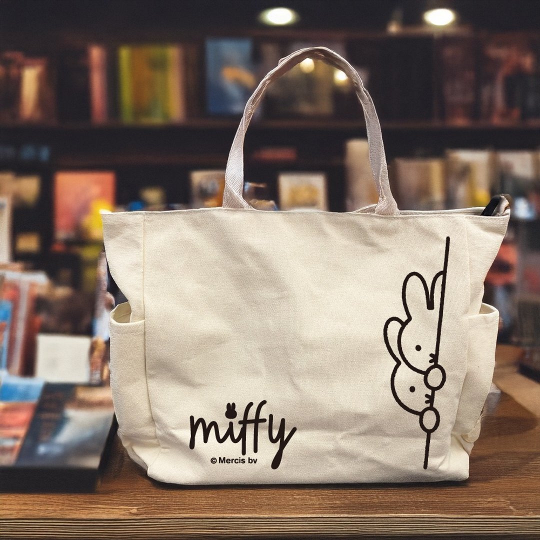 【MIFFY】大容量多口袋帆布包 - 侧背包/斜挎包 - 棉 