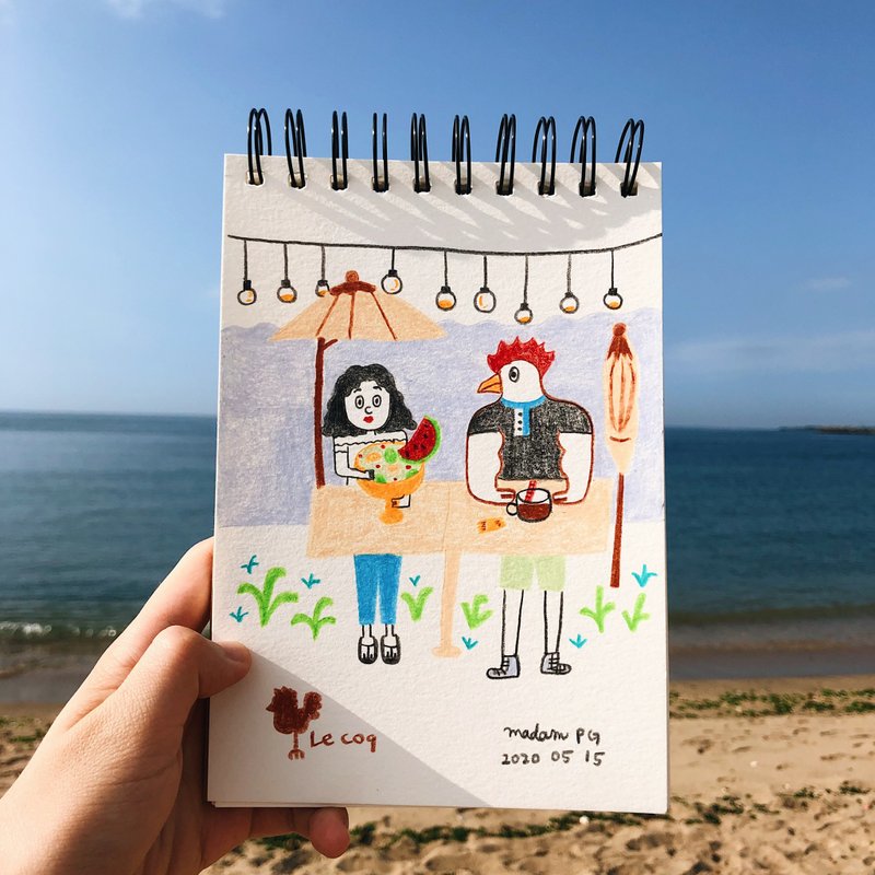 定制化人像插画 | 情侣 双人似颜绘 情人节礼物 周年纪念礼物 - 卡片/明信片 - 纸 多色