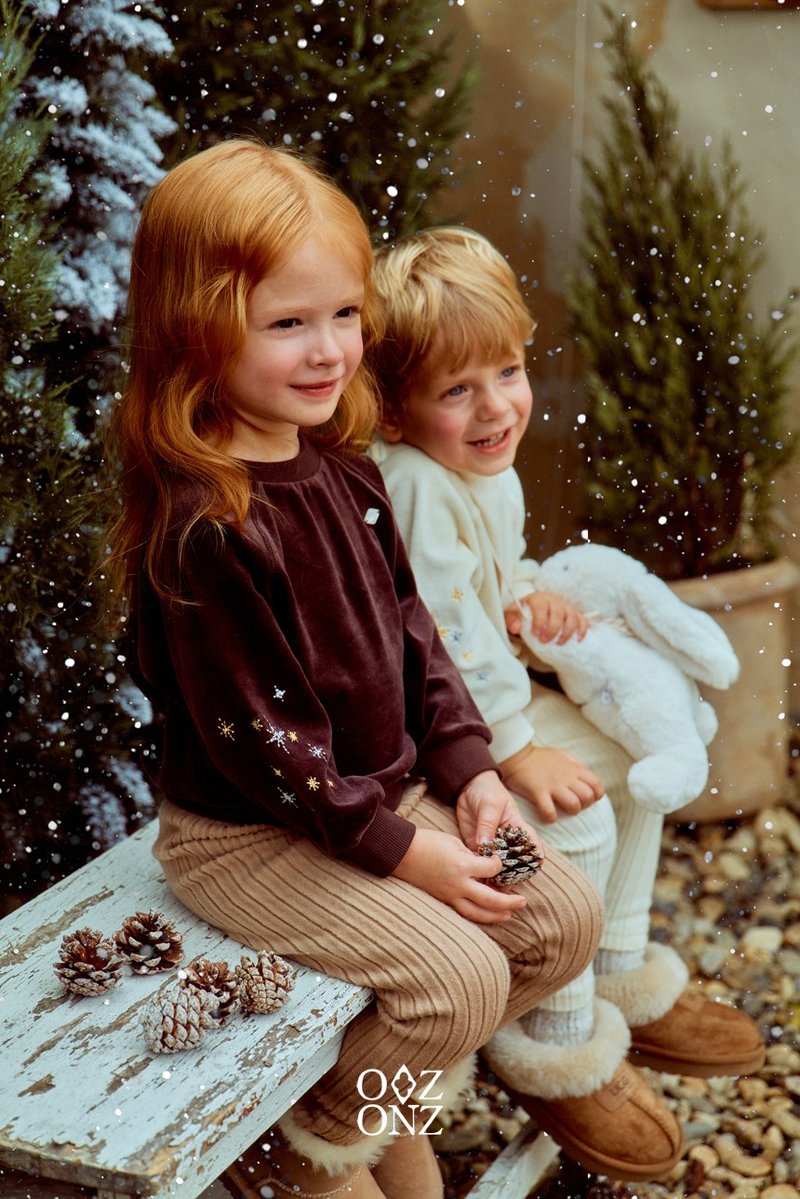 小星星卫衣_棕色 - 童装上衣 - 棉．麻 