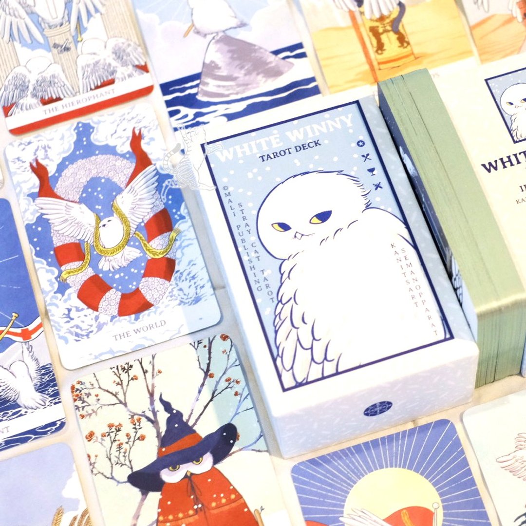 White Winny 白色猫头鹰塔罗牌 l Tarot of the Owl 78张 - 卡片/明信片 - 纸 白色