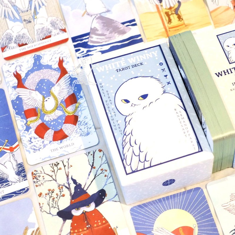 White Winny 白色猫头鹰塔罗牌 l Tarot of the Owl 78张 - 卡片/明信片 - 纸 白色