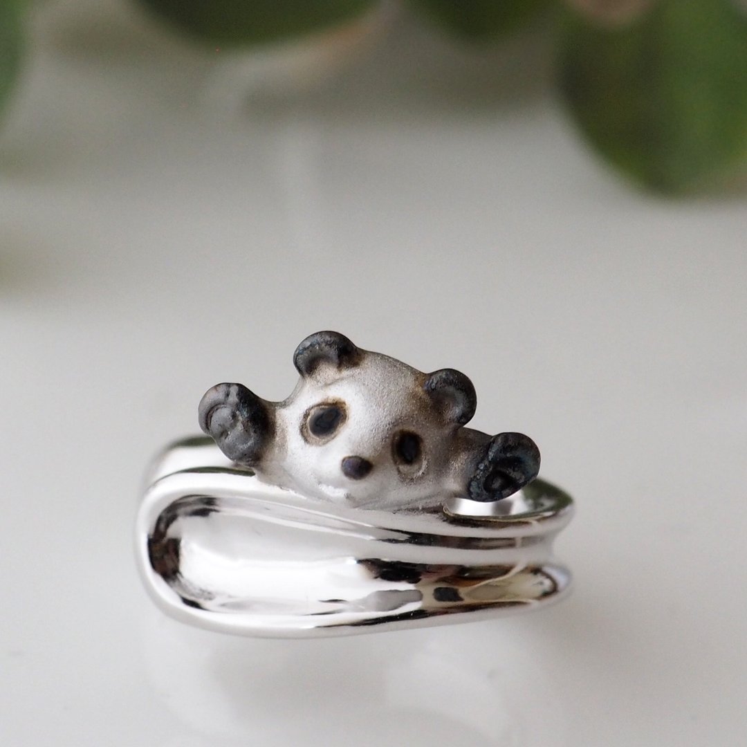 Banzai panda ear cuff for left ear - 耳环/耳夹 - 纯银 银色