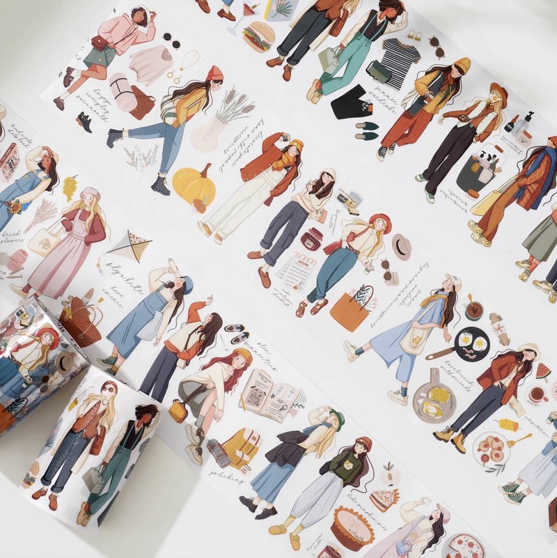 一刻秋冬 PET 和纸胶带 5米卷 - 纸胶带 - 纸 多色