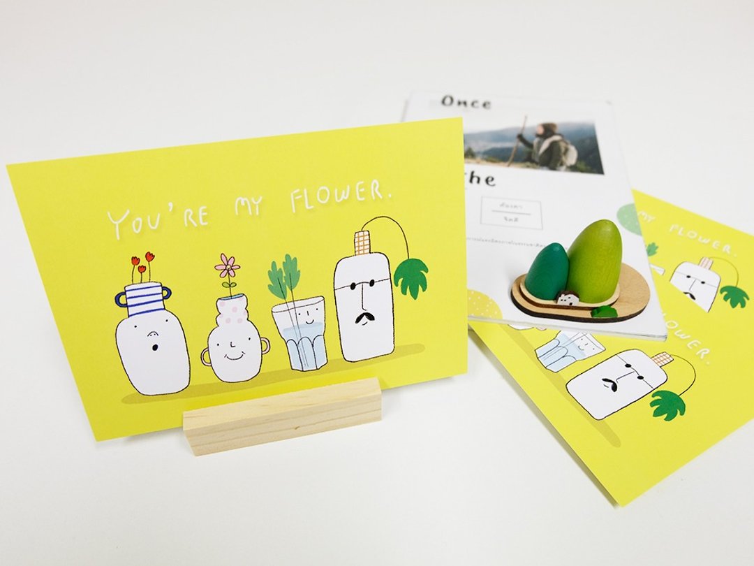 You're my flower Postcard - 卡片/明信片 - 纸 粉红色