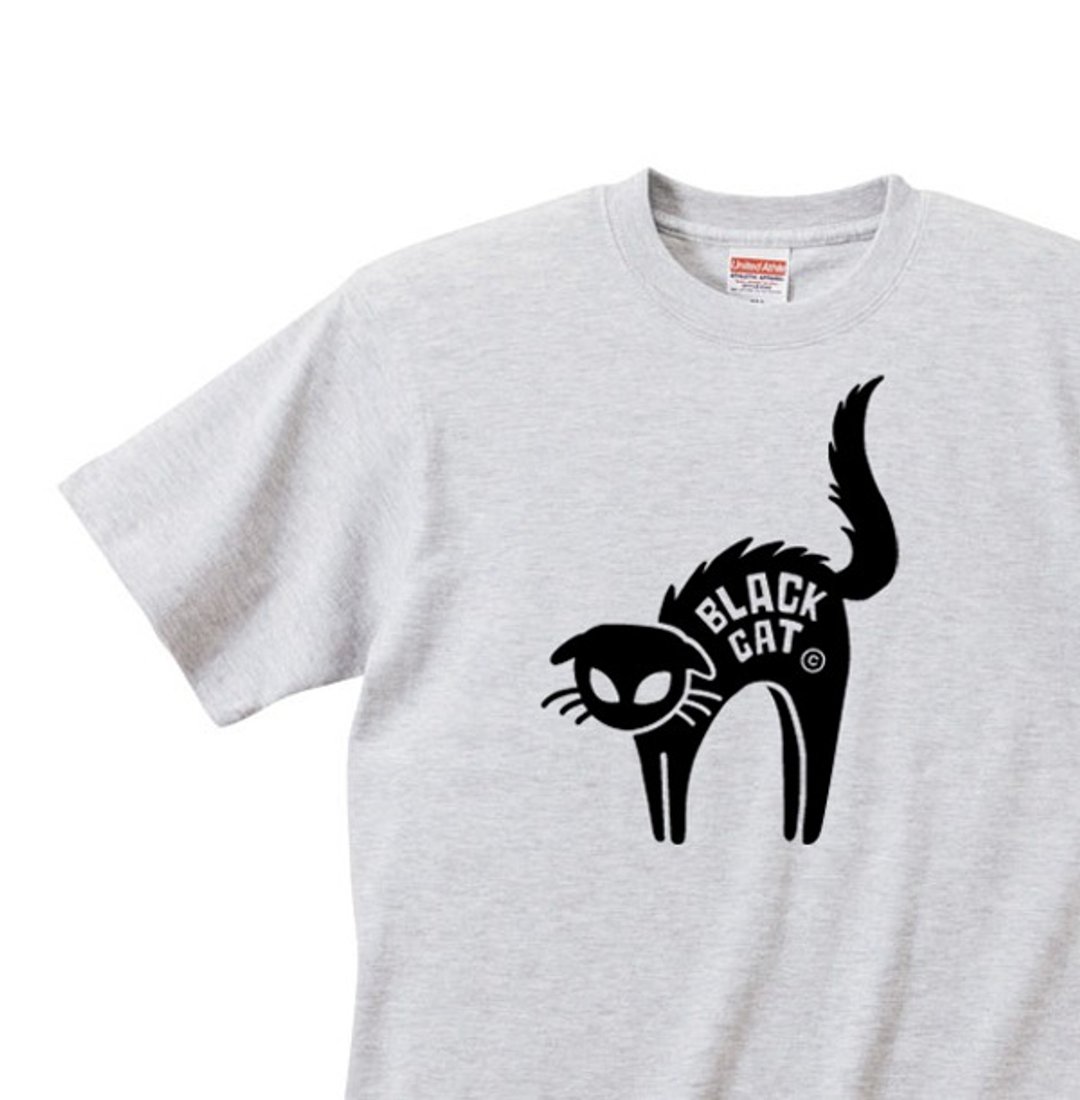 Surprised cat S~XL T-shirt order product] - 中性连帽卫衣/T 恤 - 棉 灰色