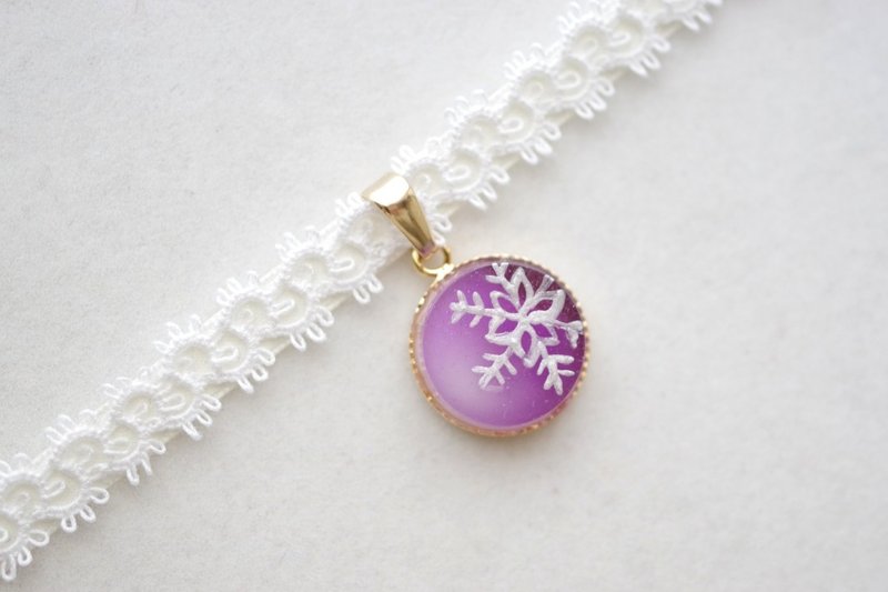 树脂艺术 方形吊坠・夜色深处 - 项链 - 树脂 蓝色